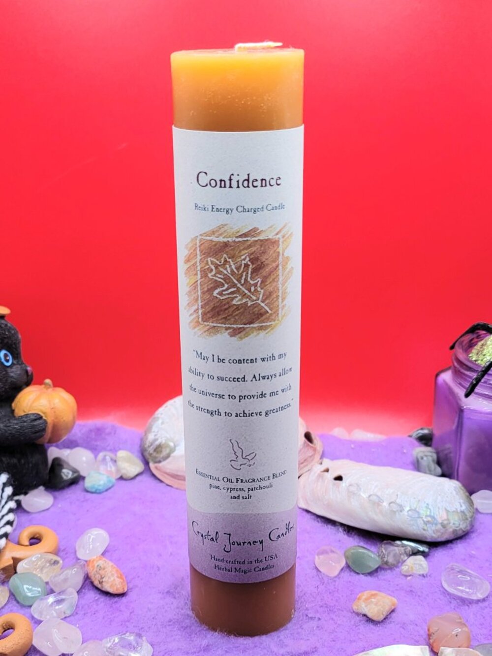 Confidence Reiki Scented Pillar Candle - Picture 3 of 4